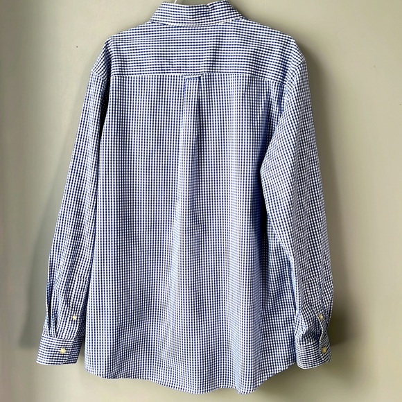 Mens Chaps Navy & White gingham button down shirt - Picture 5 of 7